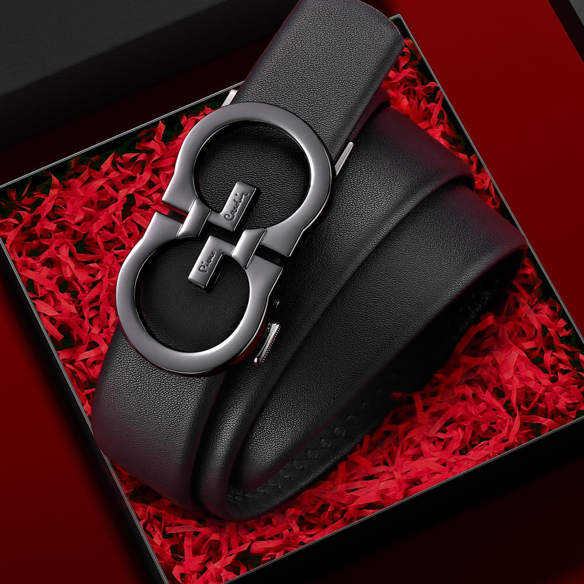 Ремень PIERRE CARDIN Ремни из коровьей кожи мужские черные ширина 3,45 см - изображение 4
