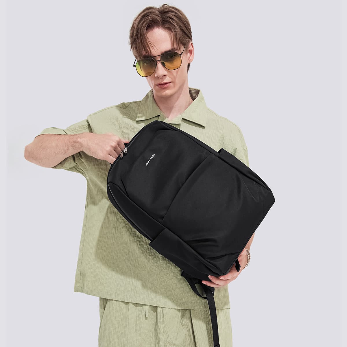 Рюкзак PIERRE CARDIN Ткань Рюкзак Стандартный (Standard) Мужской Черный - изображение 4