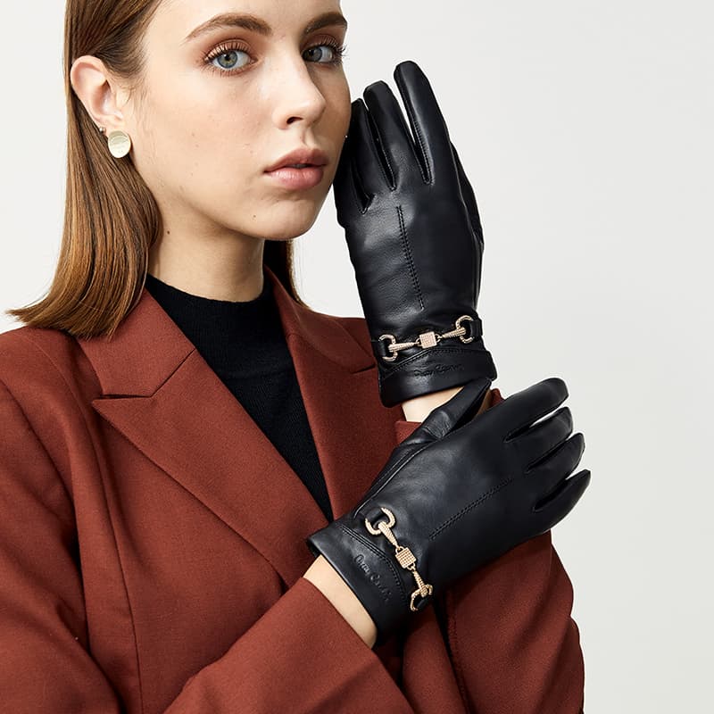 PIERRE CARDIN Овчина Пальцевые Женские Черный - изображение 2