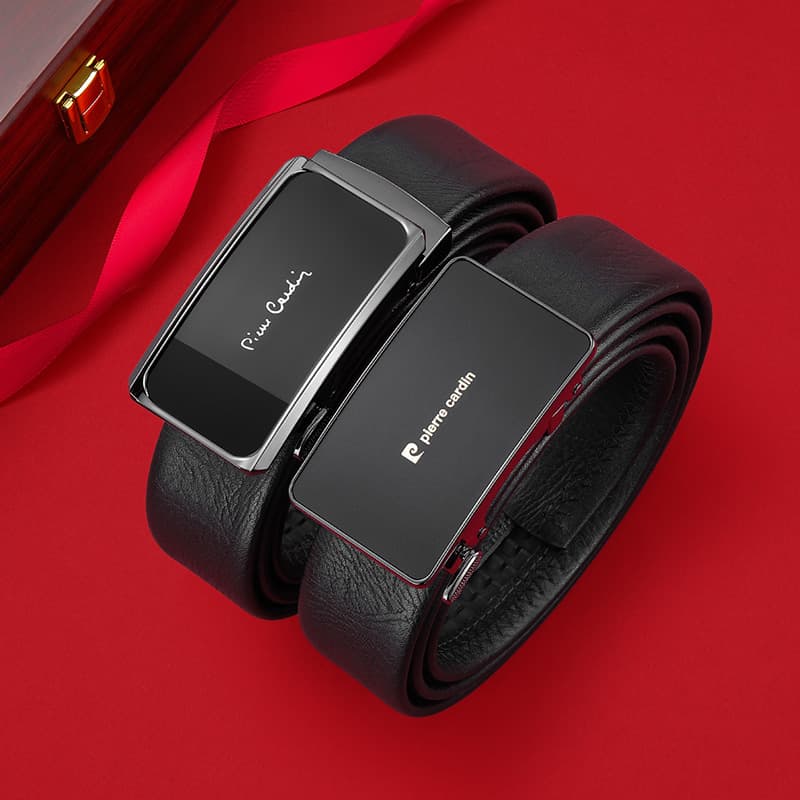 Ремень PIERRE CARDIN Ремни из коровьей кожи Мужской Черный 3,45 см - изображение 4