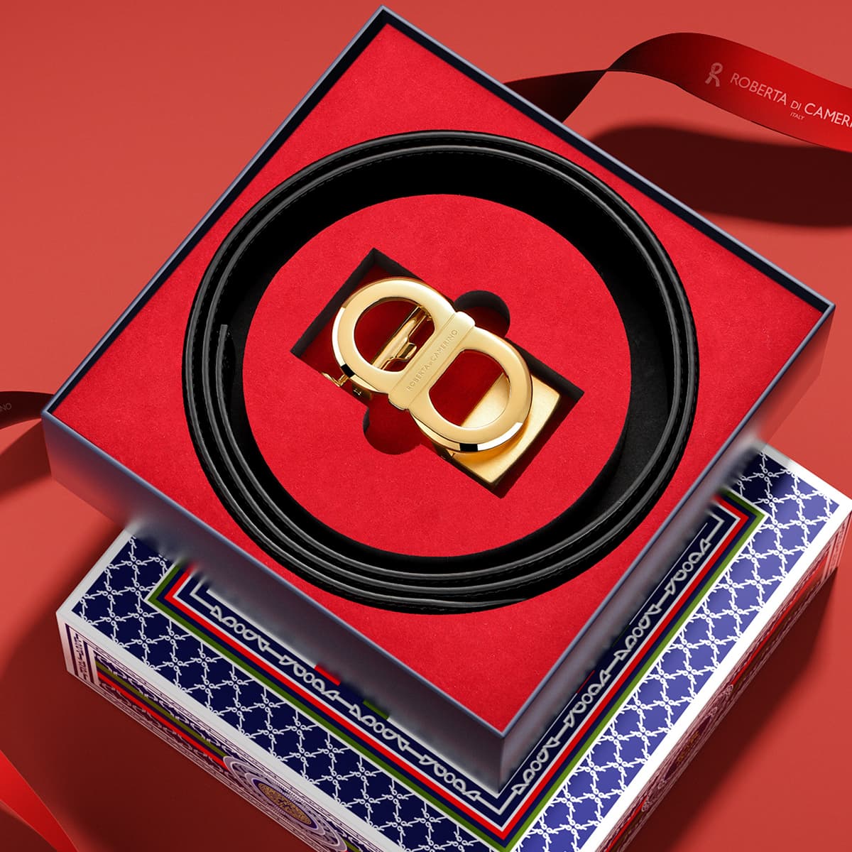 Ремень Roberta Di Camerino Ремни из крупнозернистой текстуры коровьей кожи Мужской Золото - изображение 3