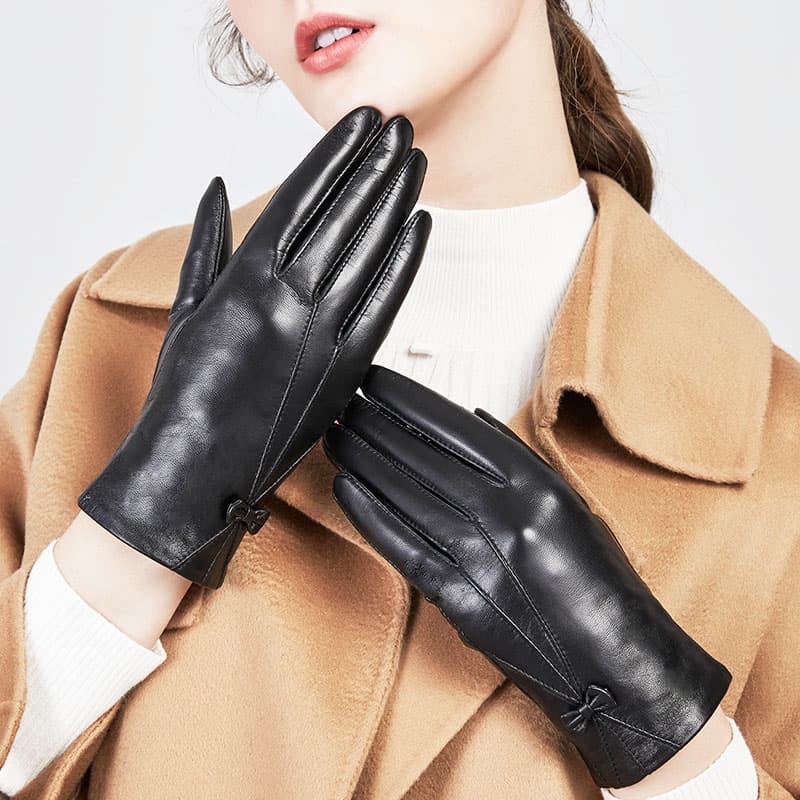 PIERRE CARDIN Козья кожа Пальцевые Женские Черный - изображение 2