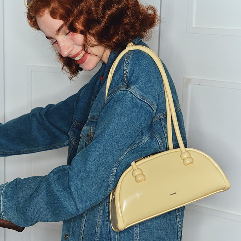 Мини-сумка MUVA Boston Bag Cream Yellow/White - изображение 2