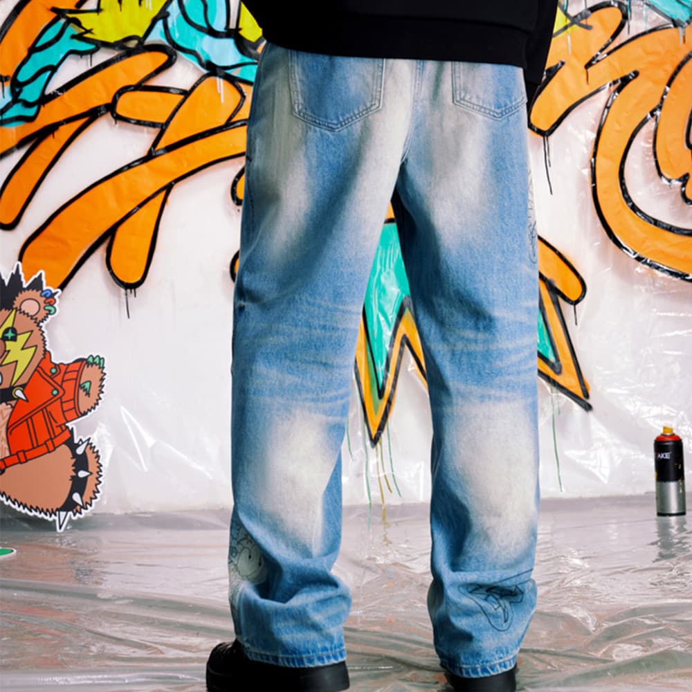 Штаны SPRAYGROUND Джинсы унисекс синий цвет джинсовая ткань - изображение 4