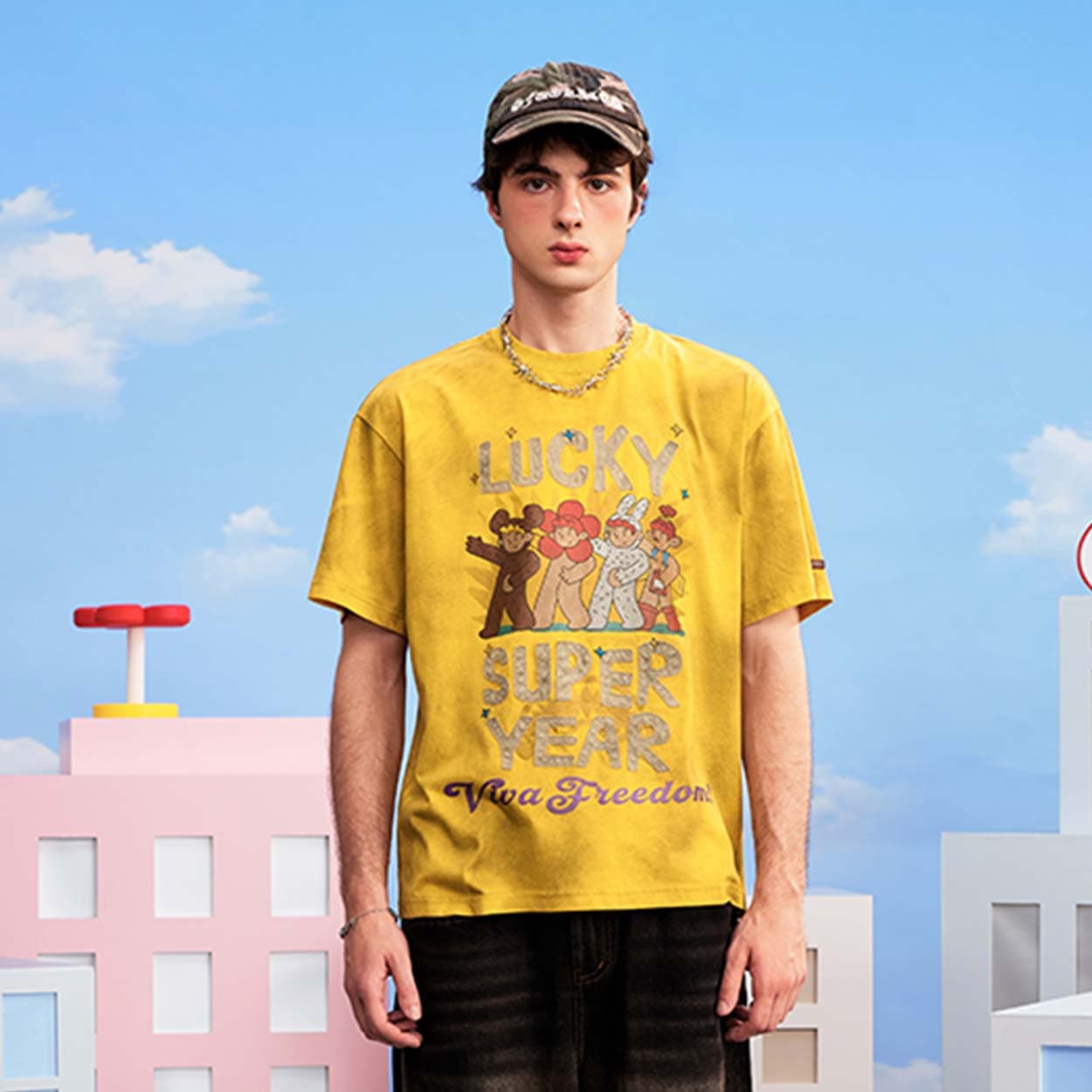 Футболка SPRAYGROUND x FEIDE Короткие рукава T-рубашки унисекс - изображение 8