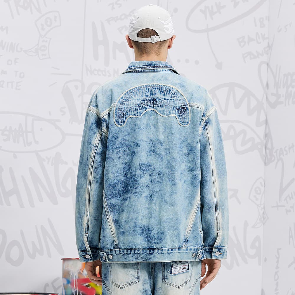 Джинсовая куртка SPRAYGROUND Джинсовая куртка унисекс синего цвета - изображение 5