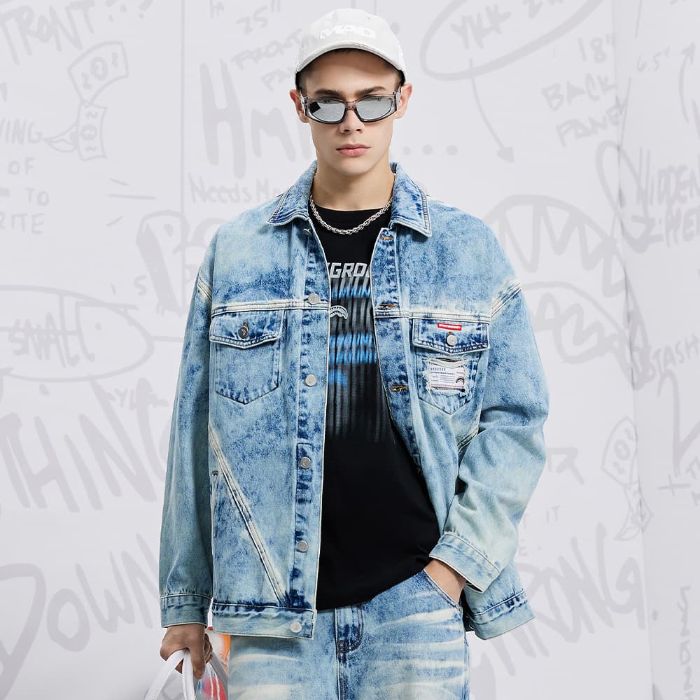 Джинсовая куртка SPRAYGROUND Джинсовая куртка унисекс синего цвета - изображение 3