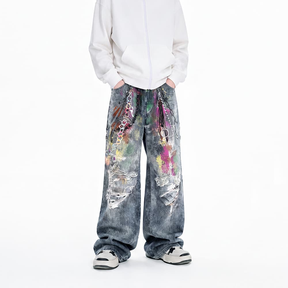 Штаны SPRAYGROUND Джинсовый синий Унисекс Джинсы - изображение 6