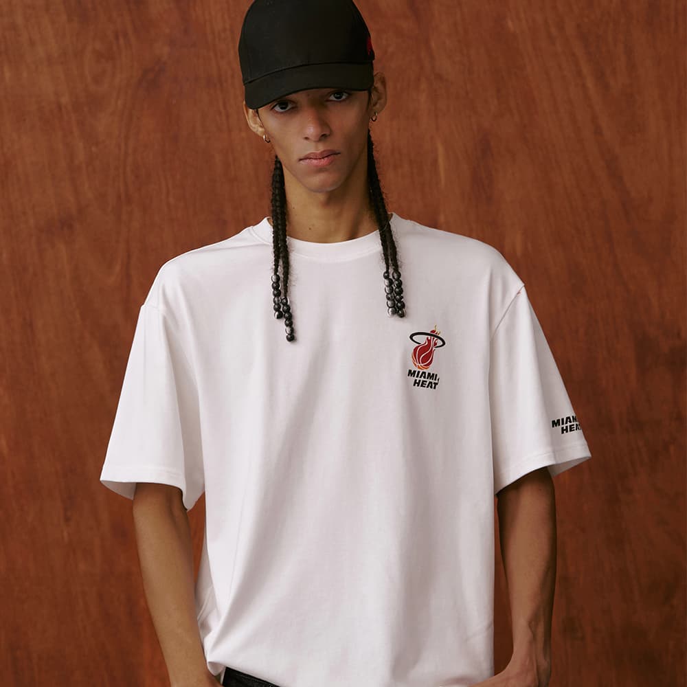 Футболка SPRAYGROUND | NBA HWC Miami Heat - Натуральный белый Мужские футболки - изображение 3