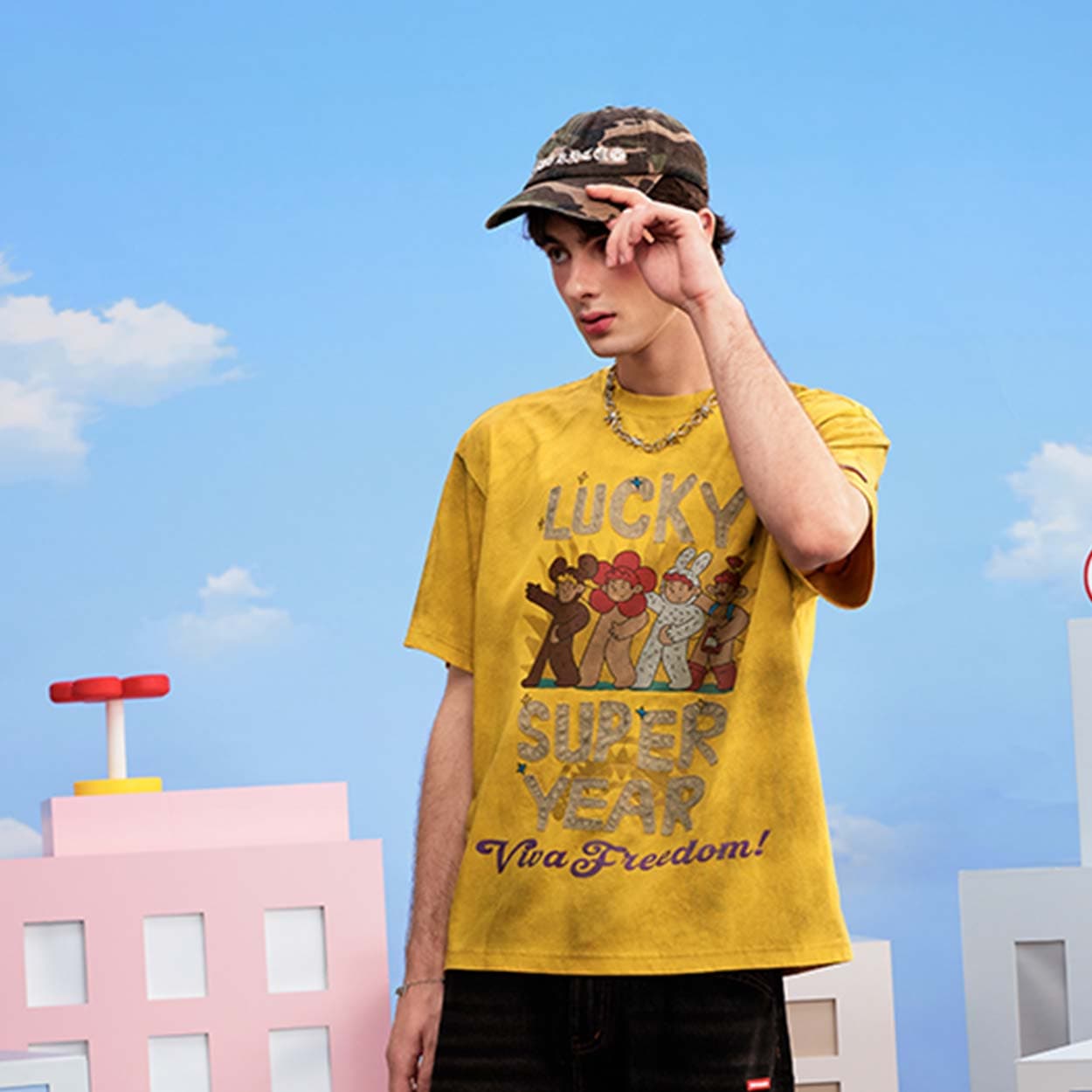 Футболка SPRAYGROUND x FEIDE Короткие рукава T-рубашки унисекс - изображение 7