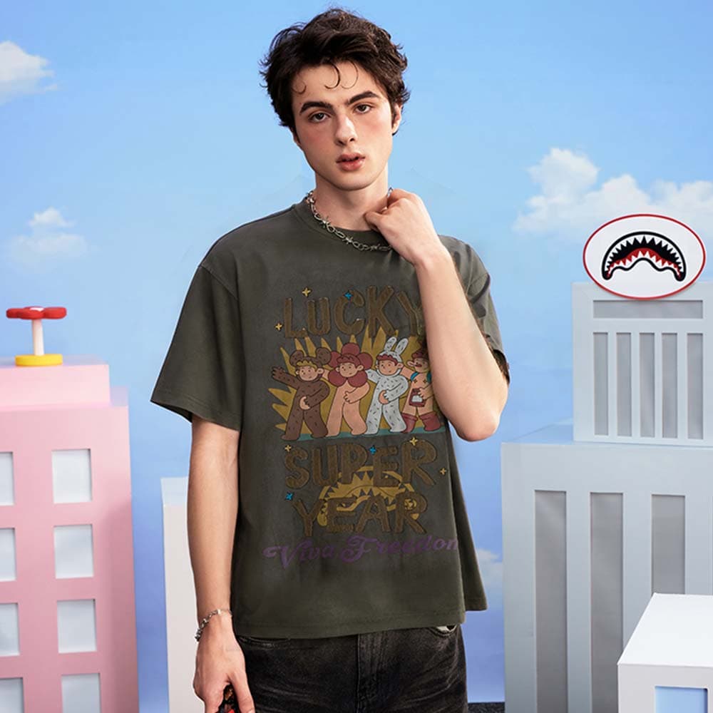 Футболка SPRAYGROUND x FEIDE Короткие рукава T-рубашки унисекс - изображение 14