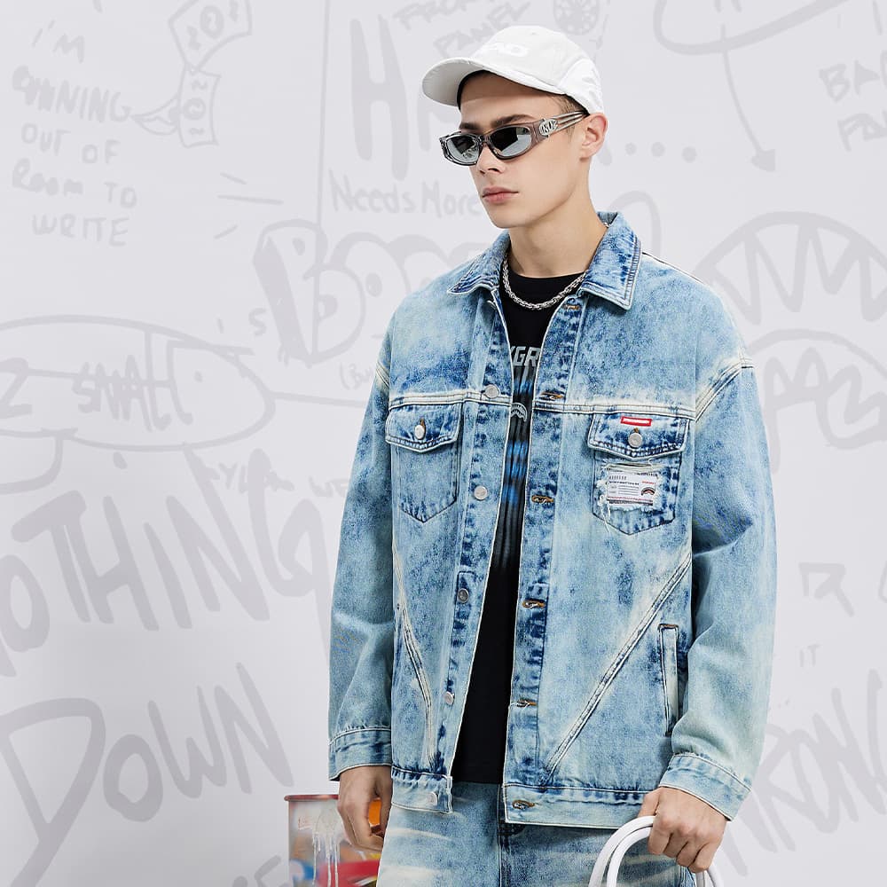 Джинсовая куртка SPRAYGROUND Джинсовая куртка унисекс синего цвета - изображение 4