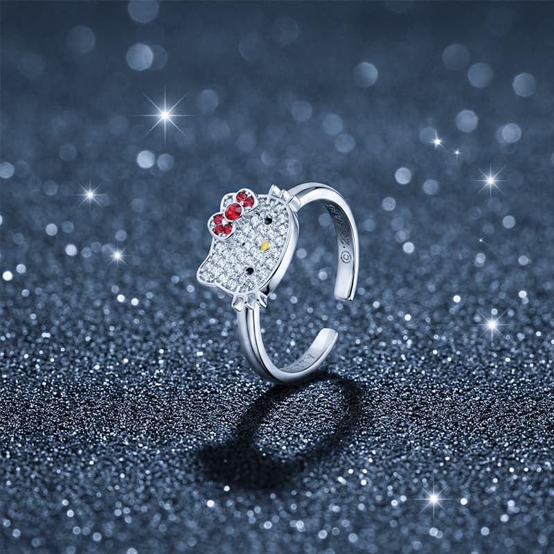 Кольцо Sanrio x Hello Kitty Циркон Сплав Кольца Унисекс - изображение 2