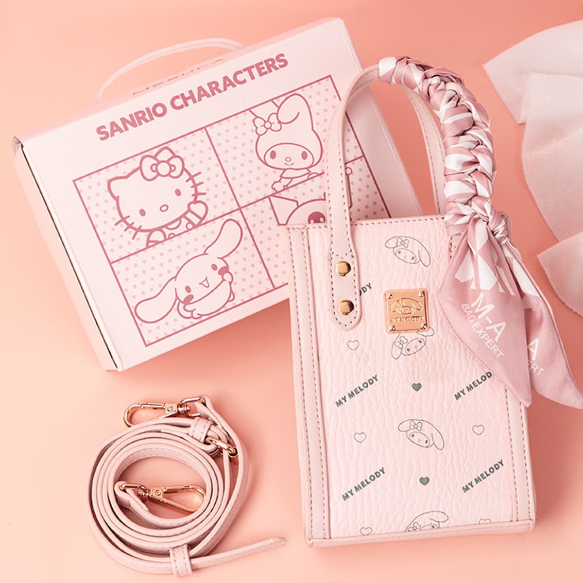 Сумка Sanrio My Melody Синтетическая кожа Сумка Средняя Женская Розовая - изображение 5