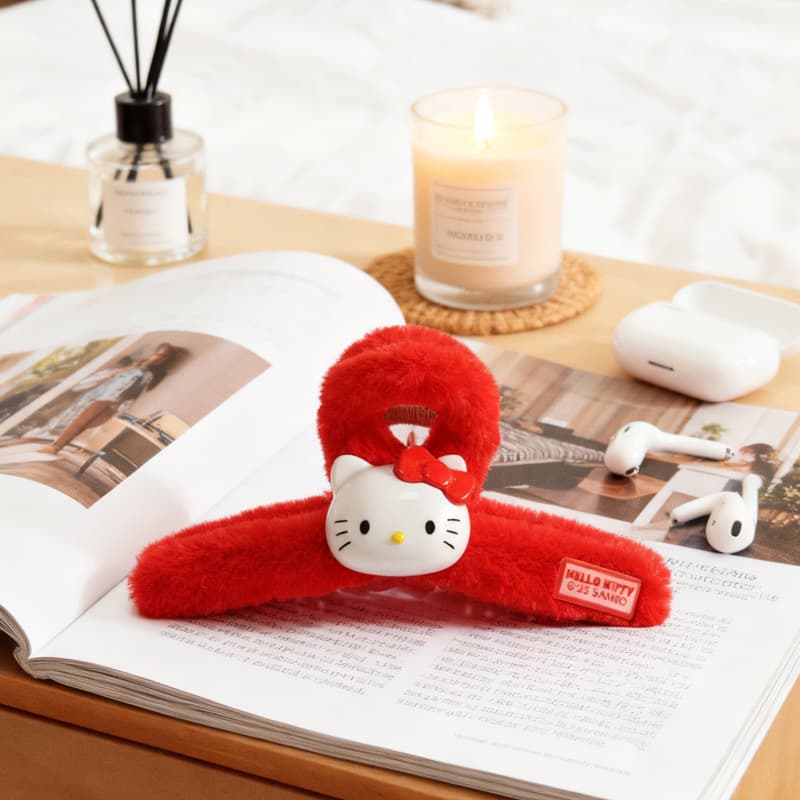 Заколка Sanrio Хелло Китти Заколка для волос Плюшевый Акрил Женский Маленький Большой Заколка-краб - изображение 9