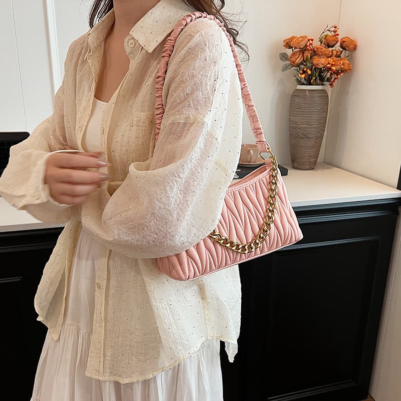 Мини-сумка JIANGLIDA Pleated Chain Bag - изображение 6