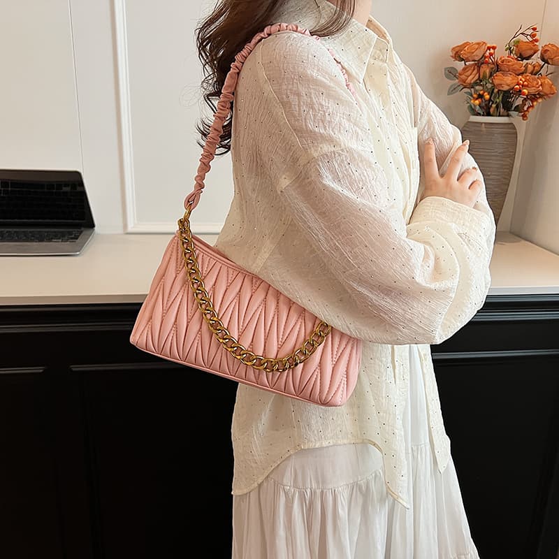Мини-сумка JIANGLIDA Pleated Chain Bag - изображение 4