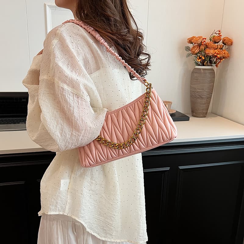 Мини-сумка JIANGLIDA Pleated Chain Bag - изображение 7