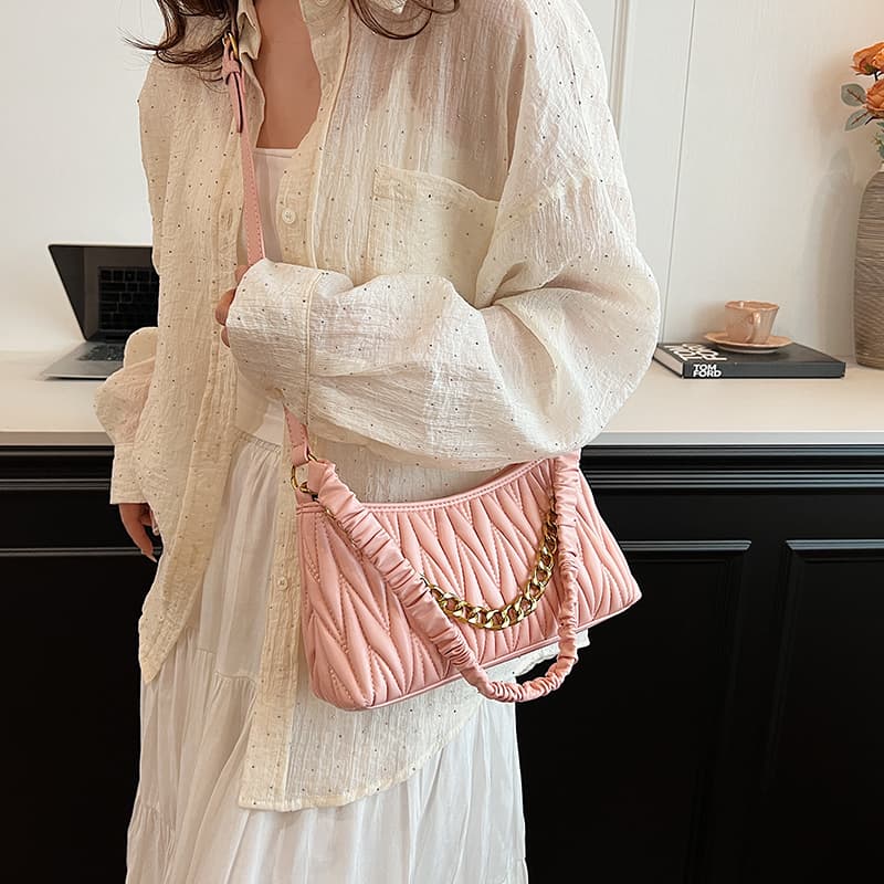 Мини-сумка JIANGLIDA Pleated Chain Bag - изображение 2