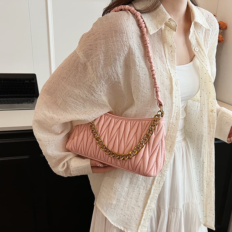 Мини-сумка JIANGLIDA Pleated Chain Bag - изображение 5