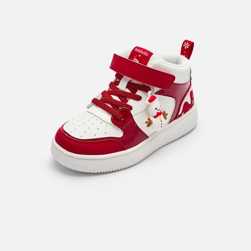 Кроссовки Balabala Детские Скейтборды High Top Белый Красный Тон 00416 Дошкольный - изображение 2