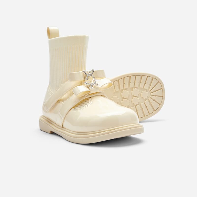 Balabala Детские кожаные сапоги High Top Ecru 10301 Дошкольный - изображение 6