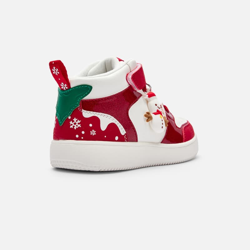 Кроссовки Balabala Детские Скейтборды High Top Белый Красный Тон 00416 Дошкольный - изображение 4