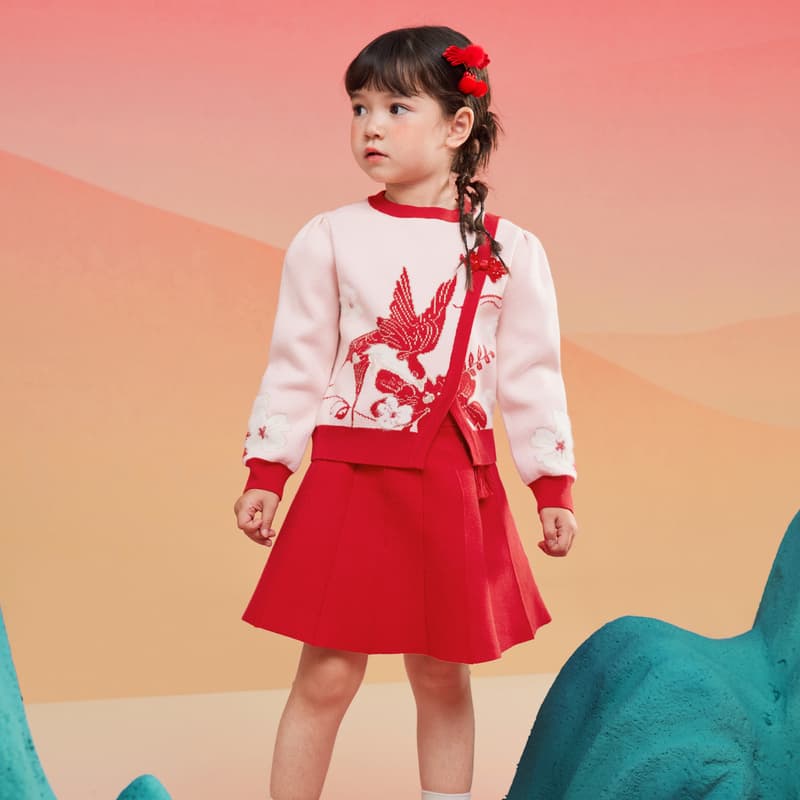 Детский комплект BALABALA для девочек 3-7 лет с юбкой - изображение 3
