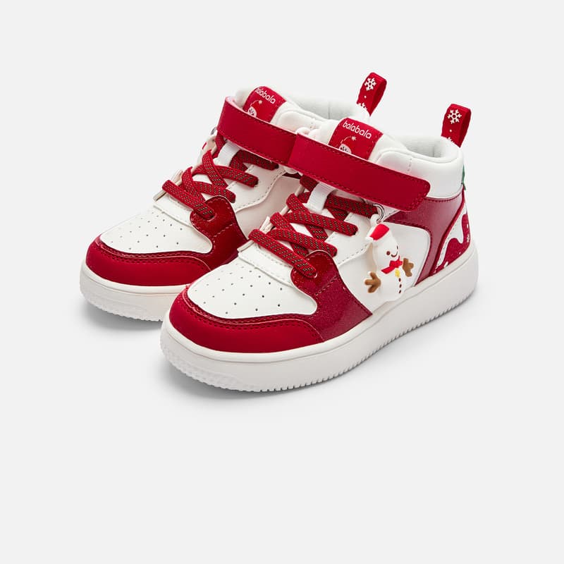 Кроссовки Balabala Детские Скейтборды High Top Белый Красный Тон 00416 Дошкольный - изображение 5