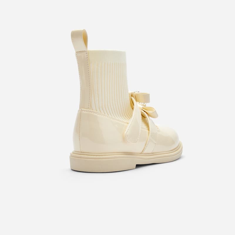 Balabala Детские кожаные сапоги High Top Ecru 10301 Дошкольный - изображение 4