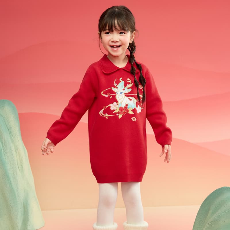 BALABALA Платье Китай Красный для детей 3-7 лет - изображение 4