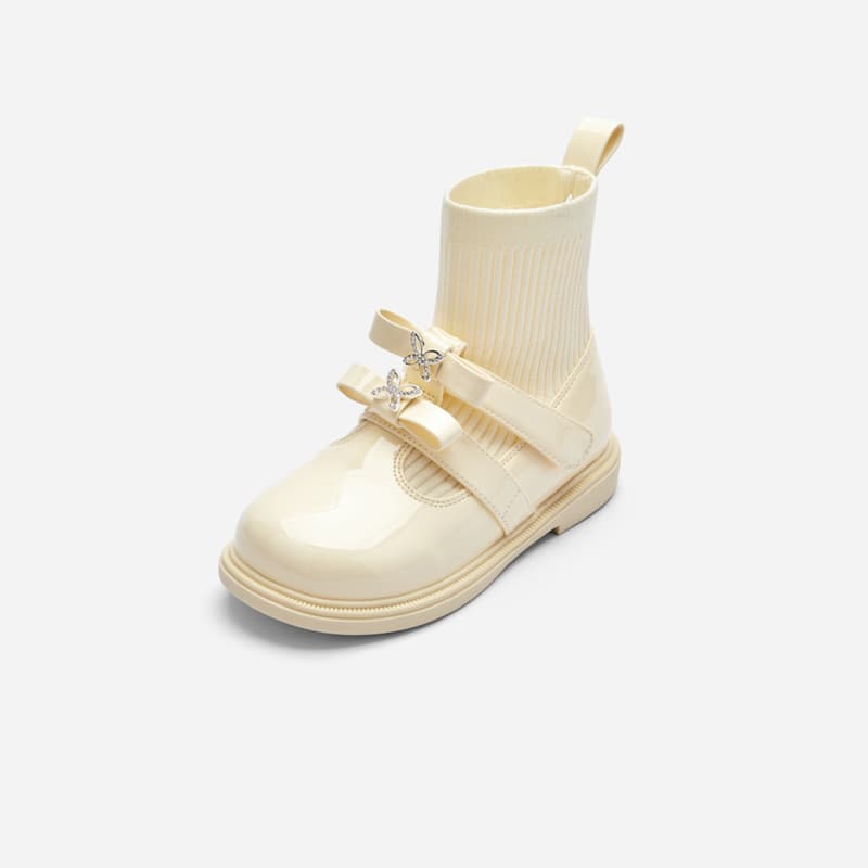 Balabala Детские кожаные сапоги High Top Ecru 10301 Дошкольный - изображение 2