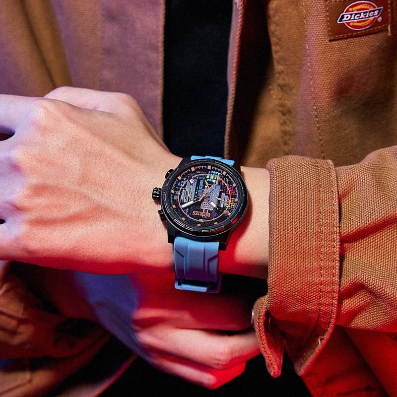 Механические часы Dickies City Outdoor Collection Часы с ремешком на запястье кварцевый механизм силиконовый ремешок черный циферблат - изображение 2
