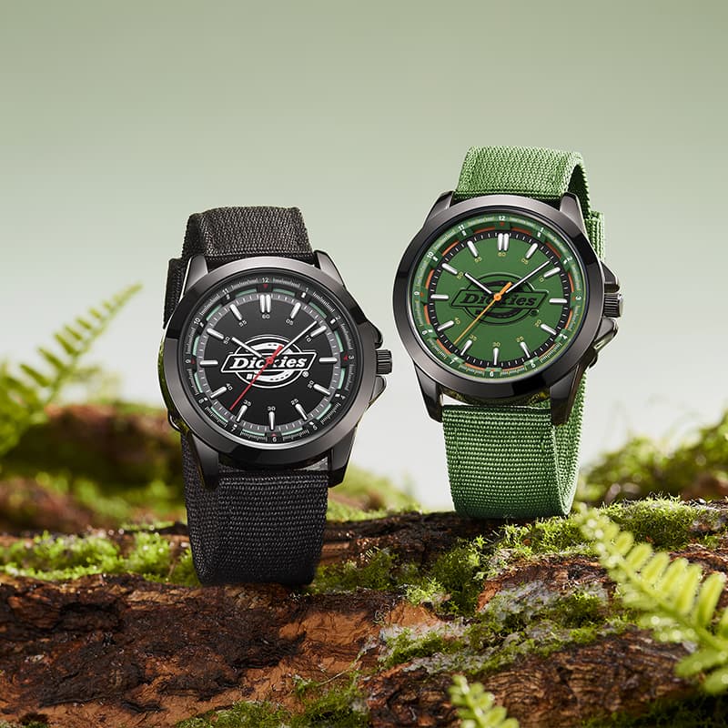 Механические часы Dickies Часы с ремешком на запястье кварцевый механизм нейлоновый ремешок шнуровка черный циферблат мужские часы - изображение 4