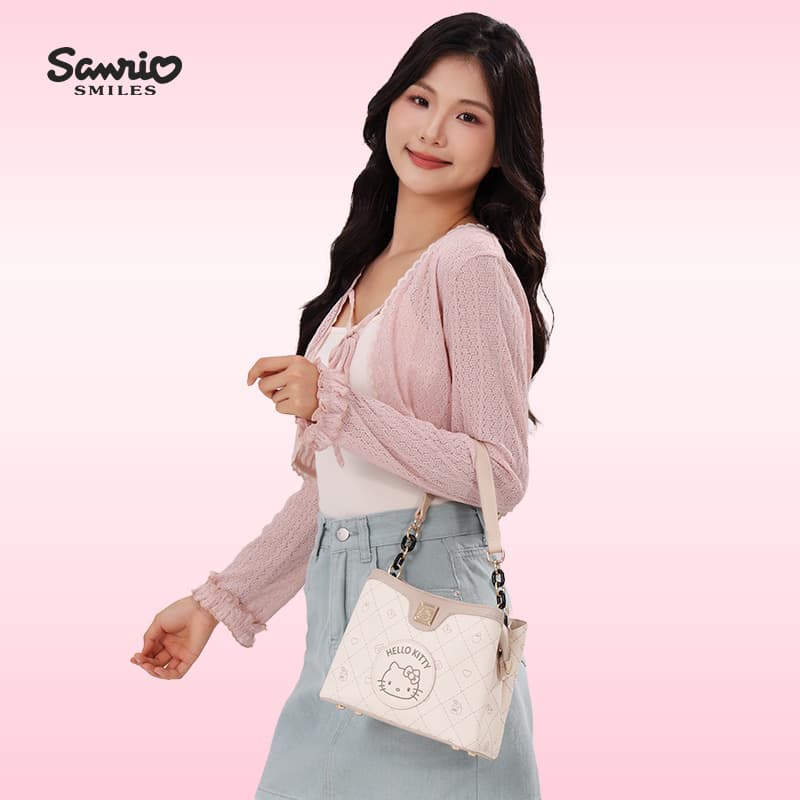 Мини-сумка Sanrio PU (полиуретан) Сумка через плечо Стандартная Женская Розовая Бежевая - изображение 2