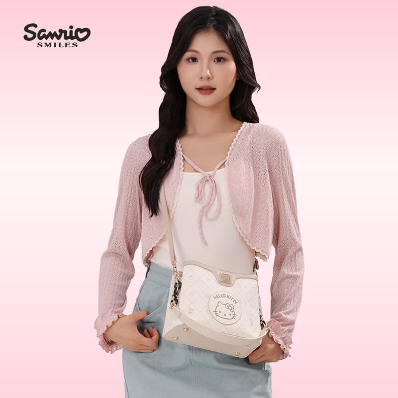 Мини-сумка Sanrio PU (полиуретан) Сумка через плечо Стандартная Женская Розовая Бежевая - изображение 3
