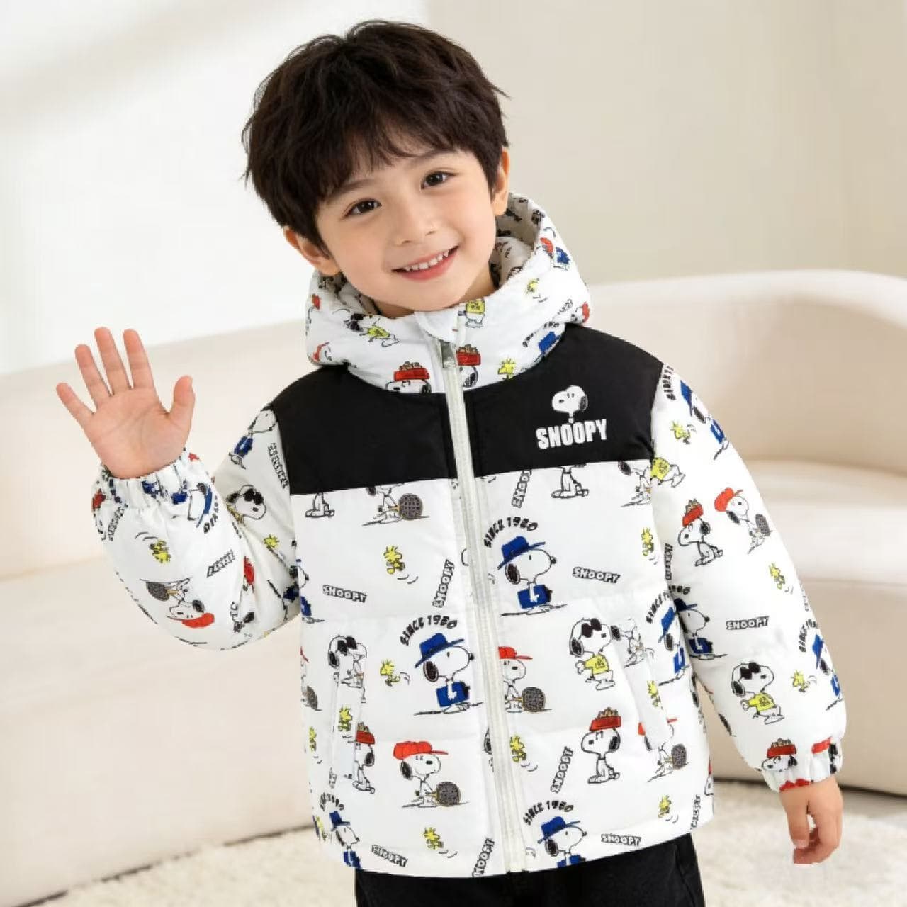 SNOOPY Белый KIDS Пуховики - изображение 2