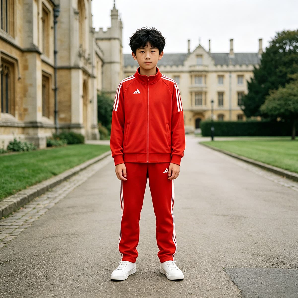 Adidas Спортивный Костюм Красный Белый Детский - изображение 4