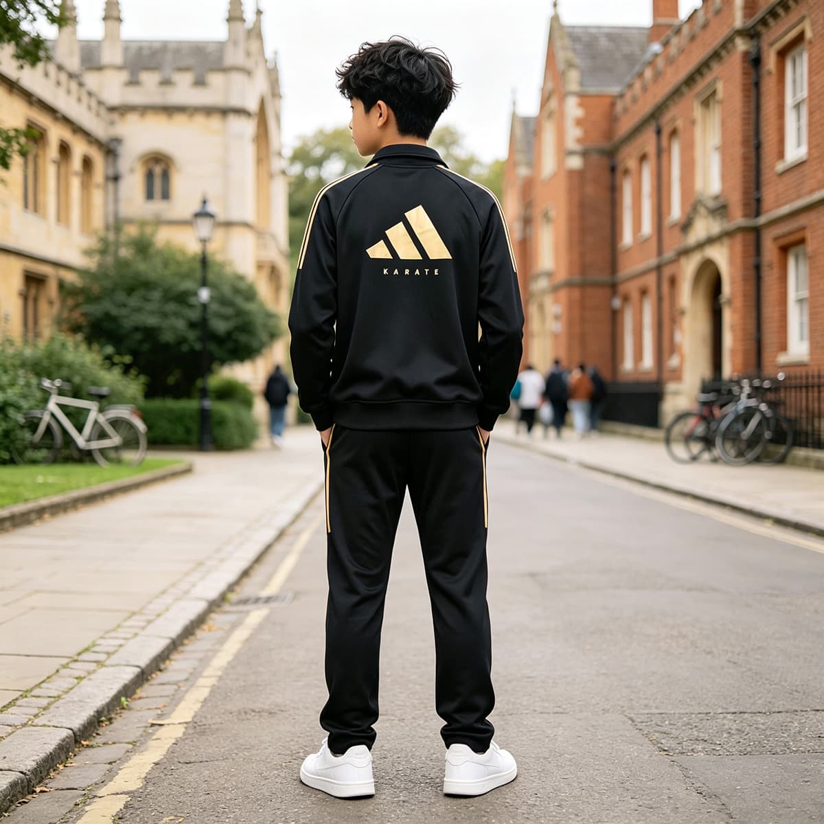 Adidas Спортивный Костюм Черный золотой Стиль Детский - изображение 5
