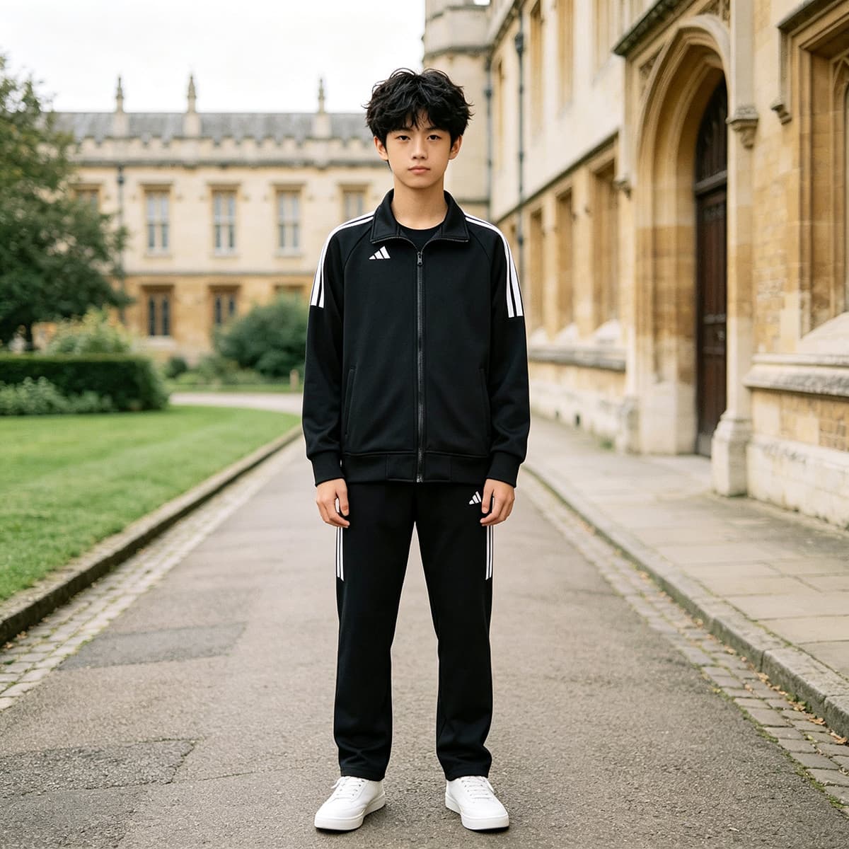 Adidas Спортивный Костюм Черный белый Детский - изображение 3