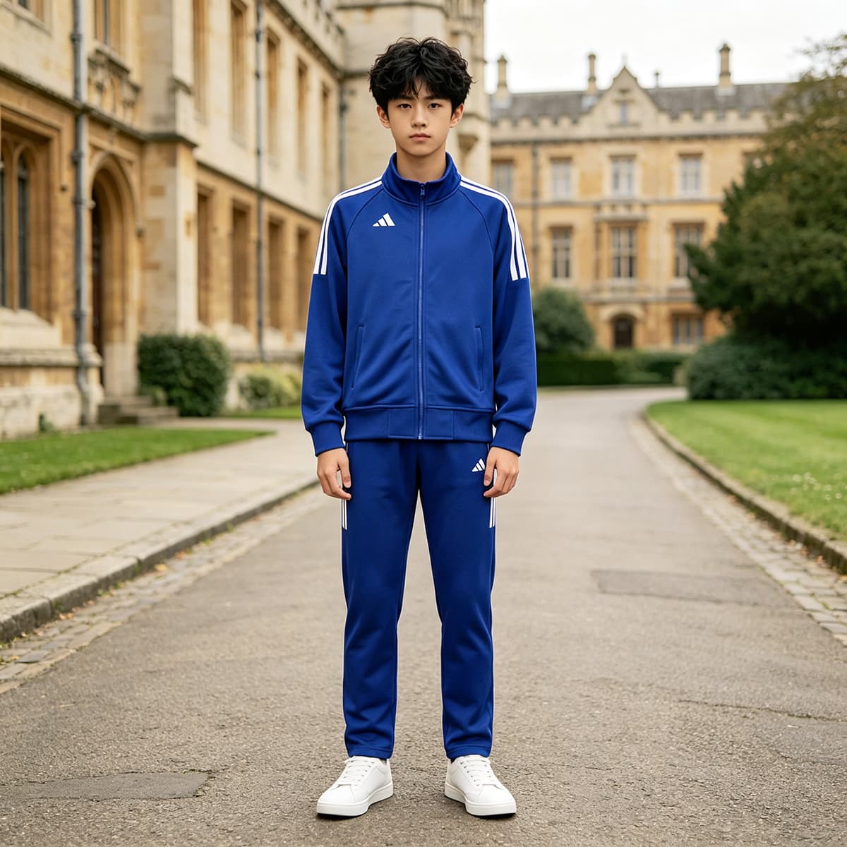 Adidas Повседневные спортивные костюмы Royal Blue White Детские - изображение 4