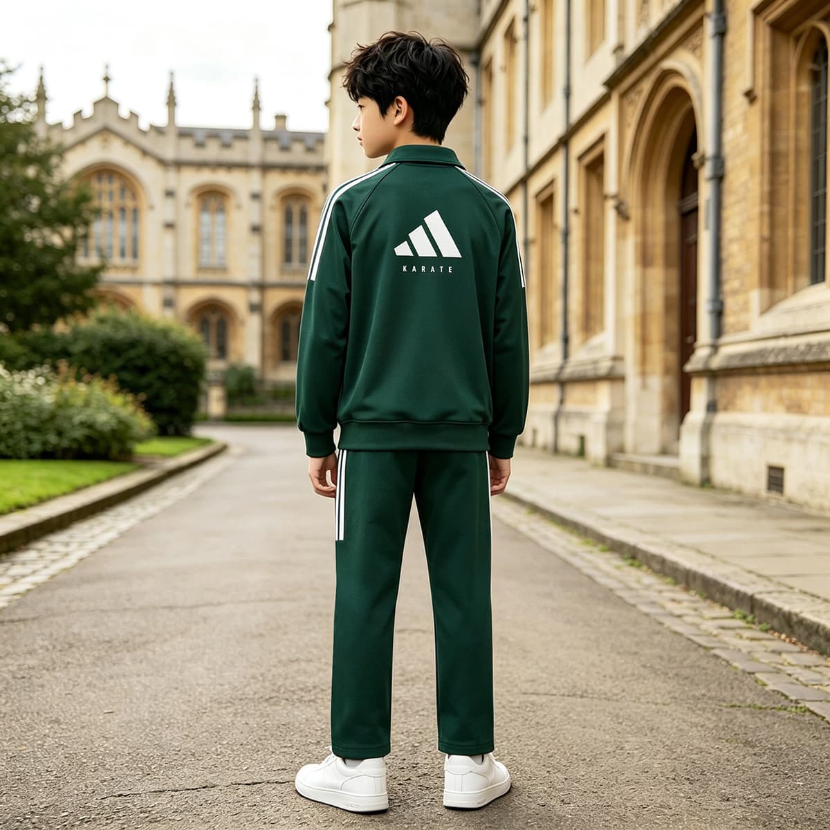 Adidas Спортивный костюм темно-зеленый белый для детей - изображение 5
