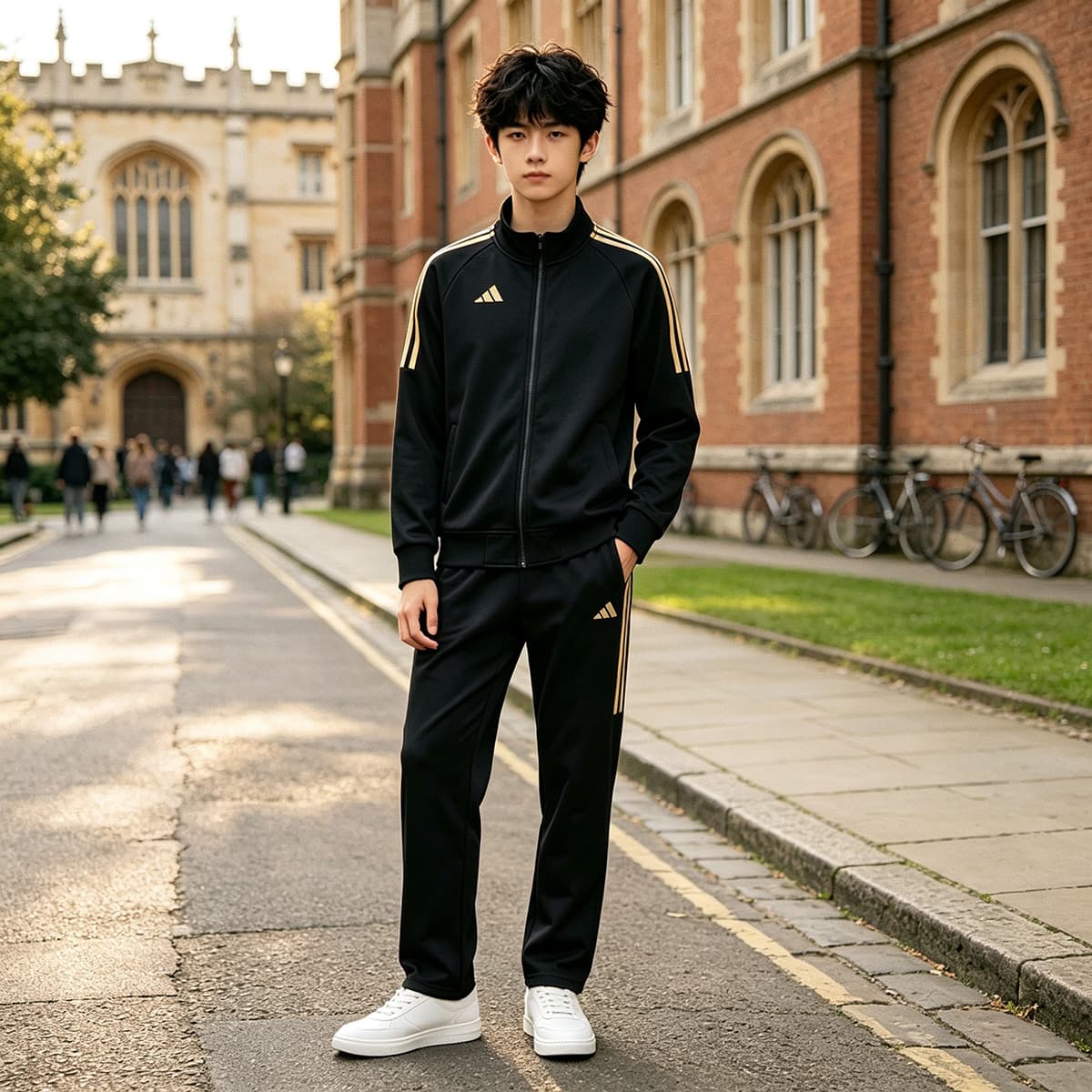 Adidas Спортивный Костюм Черный золотой Стиль Детский - изображение 4