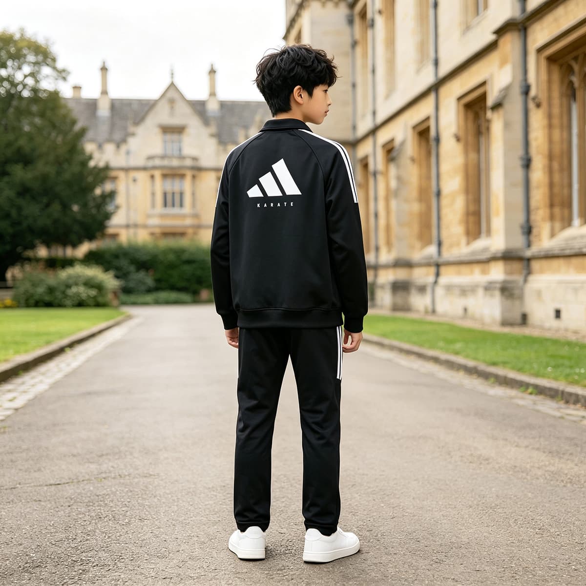 Adidas Спортивный Костюм Черный белый Детский - изображение 4