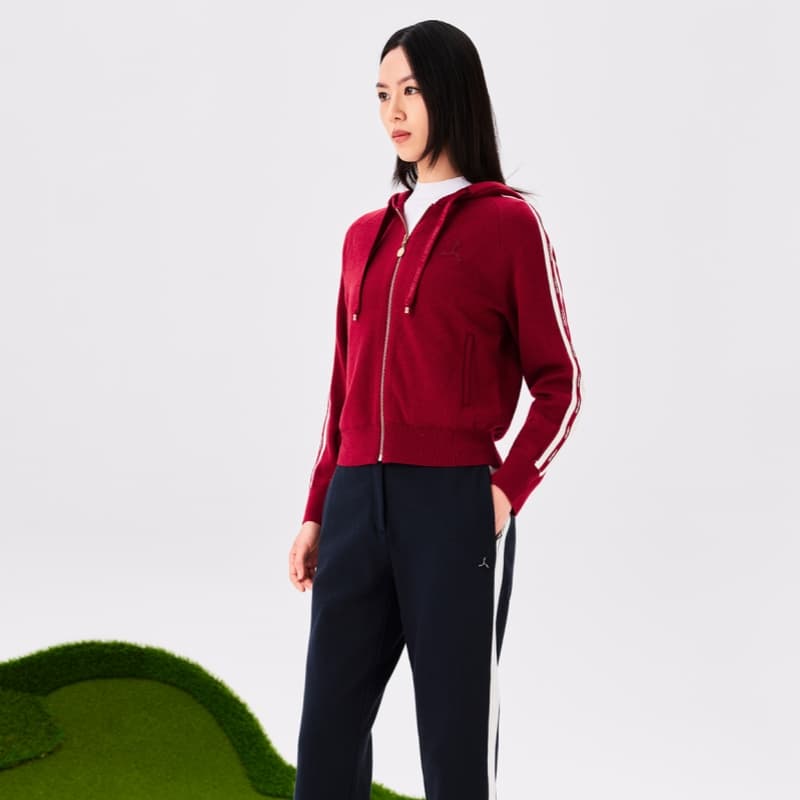 Кофта LI-NING 1990 Club Кардиган с капюшоном универсальный термозащитный износостойкий длинный рукав трикотаж женский - изображение 4