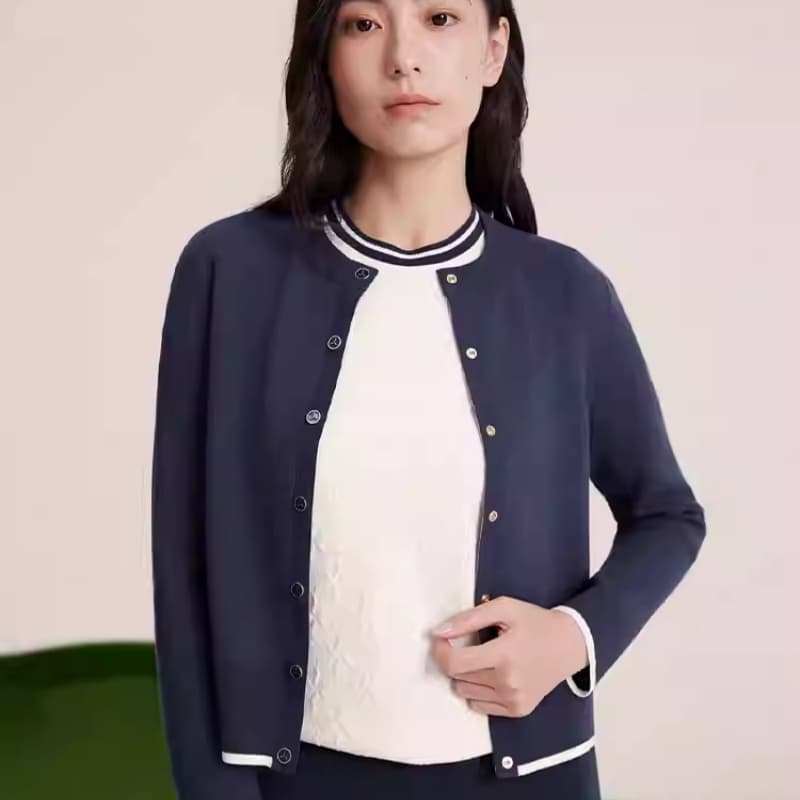 Кофта LI-NING 1990 Club Series Однобортный Мягкий Минималистичный Классический Модный Длинный Рукав Женский Свитер - изображение 4