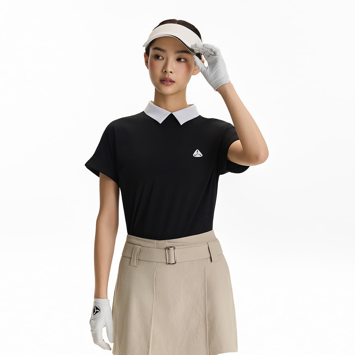 LI NING 1990 Golf Collection Поло Женские Черный - изображение 5