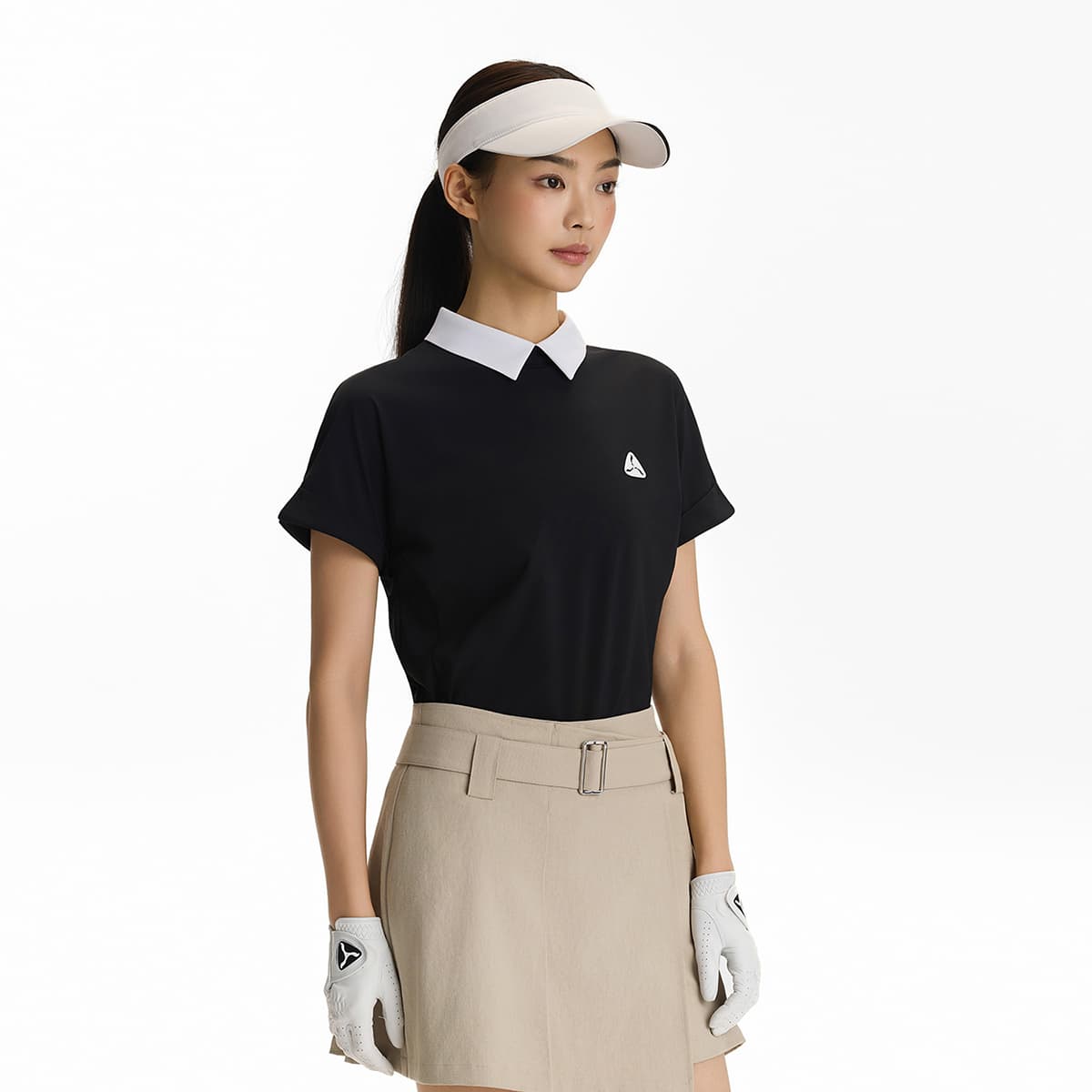 LI NING 1990 Golf Collection Поло Женские Черный - изображение 4