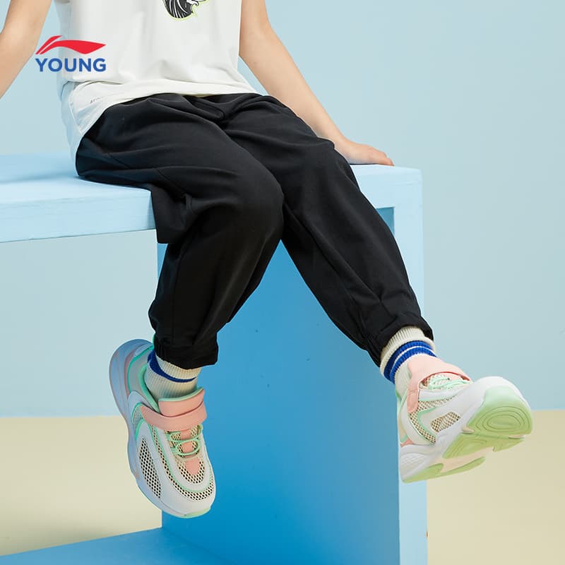 Li NING Young Спортивные трикотажные брюки Sports Life Collection Черный Детский - изображение 6
