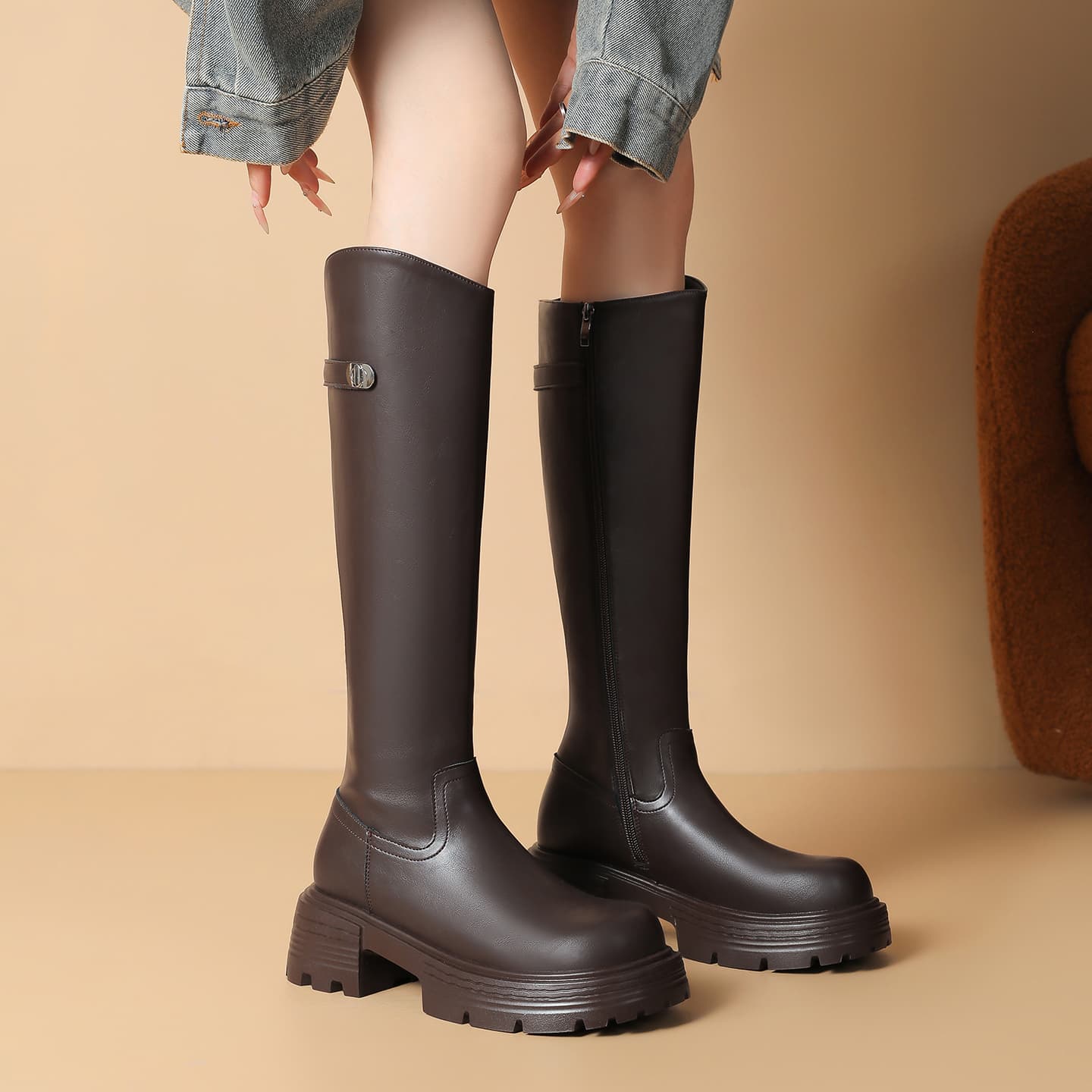Ботинки ZHR Женские высокие сапоги на колено - изображение 3